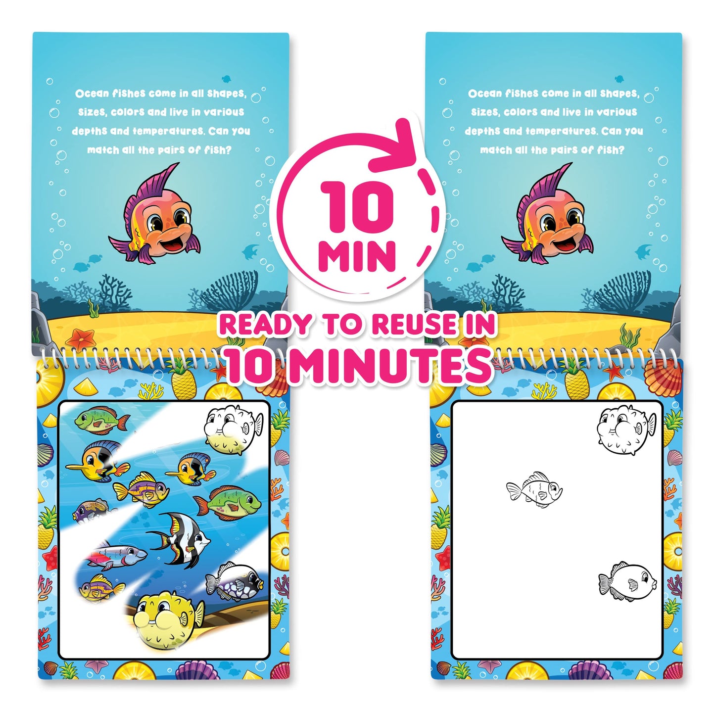 Scentco Water Magic: Patented Gourmet Scented Water Reveal Activity Books – Forest Friends & Ocean Friends