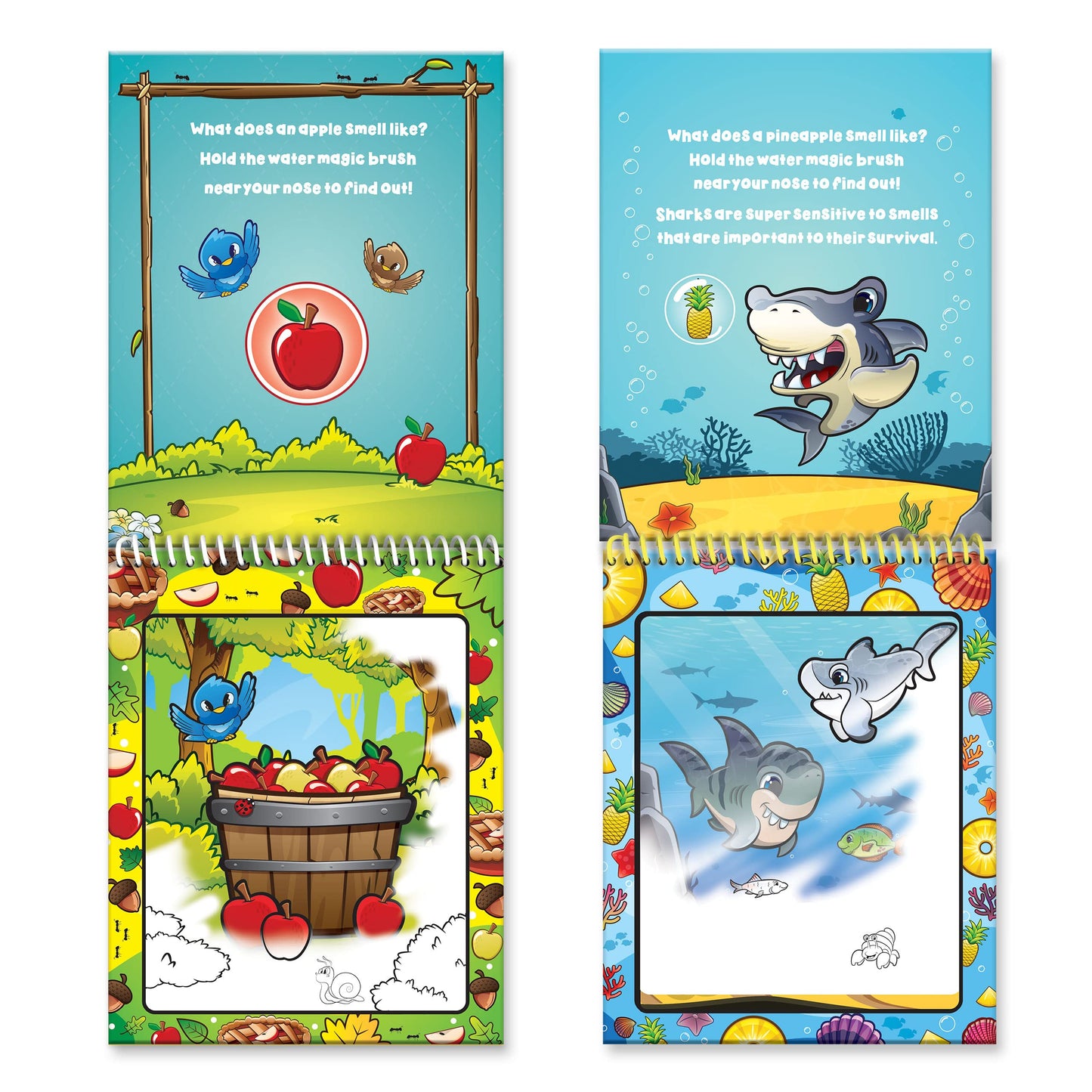 Scentco Water Magic: Patented Gourmet Scented Water Reveal Activity Books – Forest Friends & Ocean Friends