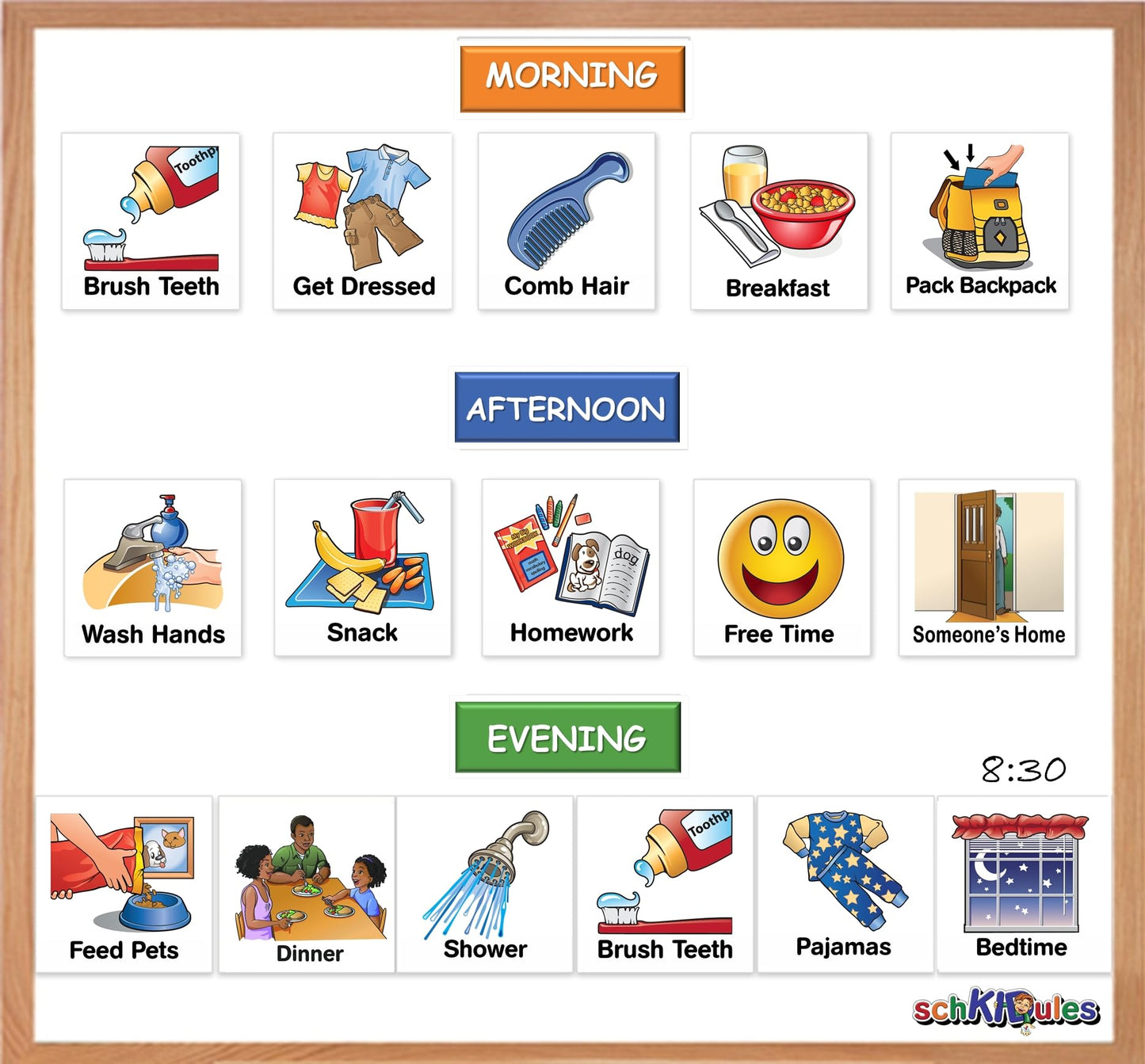 SchKIDules 153 pc Daily Visual Schedule Magnets for Kids | Routines & Behavior Support