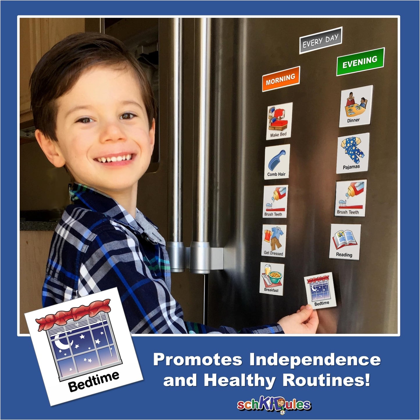 SchKIDules 153 pc Daily Visual Schedule Magnets for Kids | Routines & Behavior Support