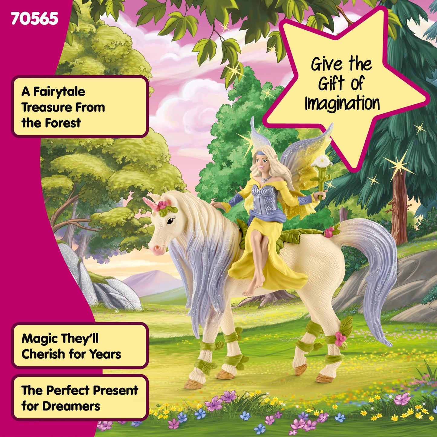 Schleich Bayala Fairy Sera with Blossom Unicorn – Unicorn & Fairy Figurine Set for Kids 5+