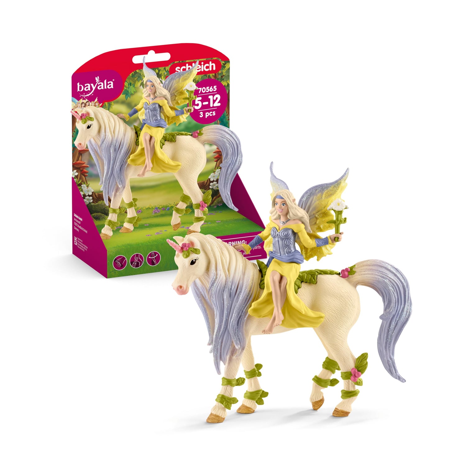 Schleich Bayala Fairy Sera with Blossom Unicorn – Unicorn & Fairy Figurine Set for Kids 5+