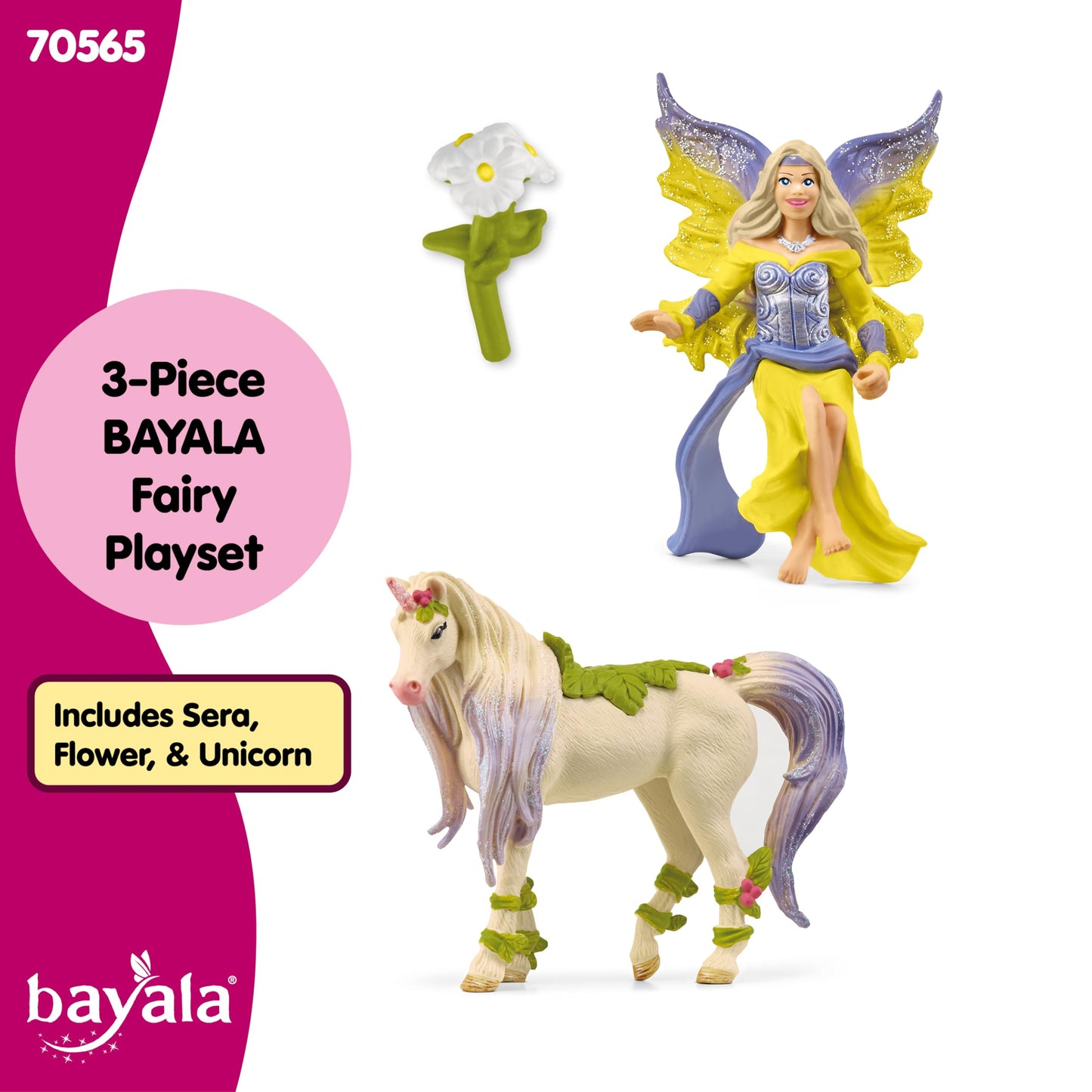 Schleich Bayala Fairy Sera with Blossom Unicorn – Unicorn & Fairy Figurine Set for Kids 5+