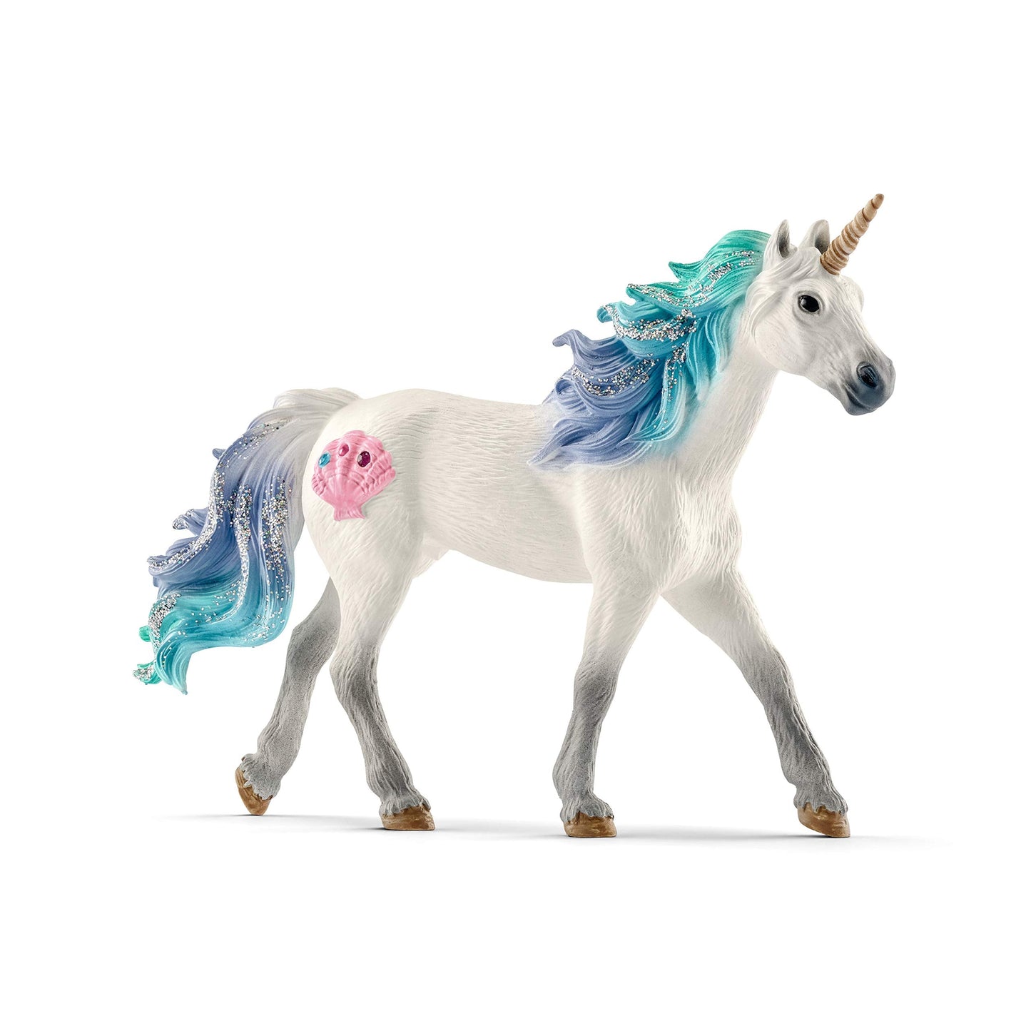 Schleich bayala Sea Unicorn Stallion with Gems – Blue & Purple Fantasy Figurine for Kids Age 5+