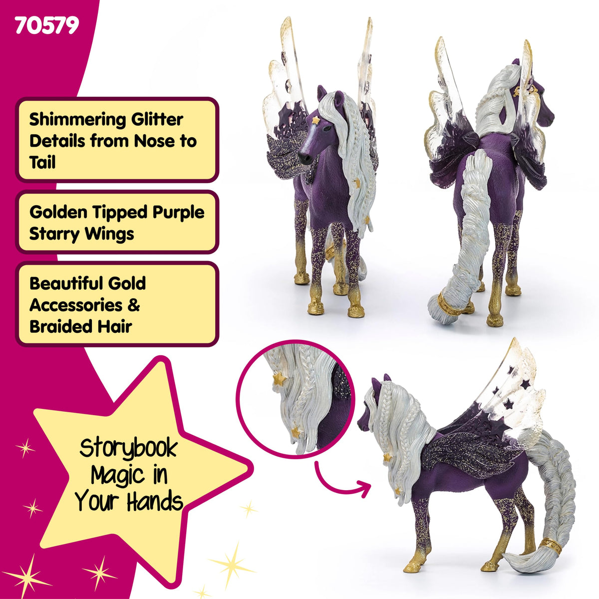 Schleich bayala Star Pegasus Mare – Unicorn Toy for Kids 5-12 | Collectible Figure