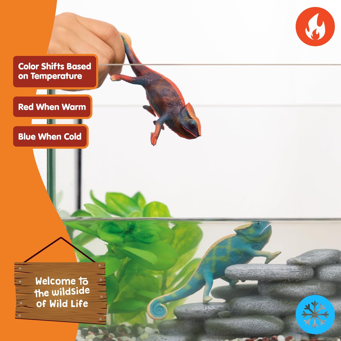 Schleich Wild Life Color-Changing Chameleon Figure – Realistic, Educational Toy for Kids 3+
