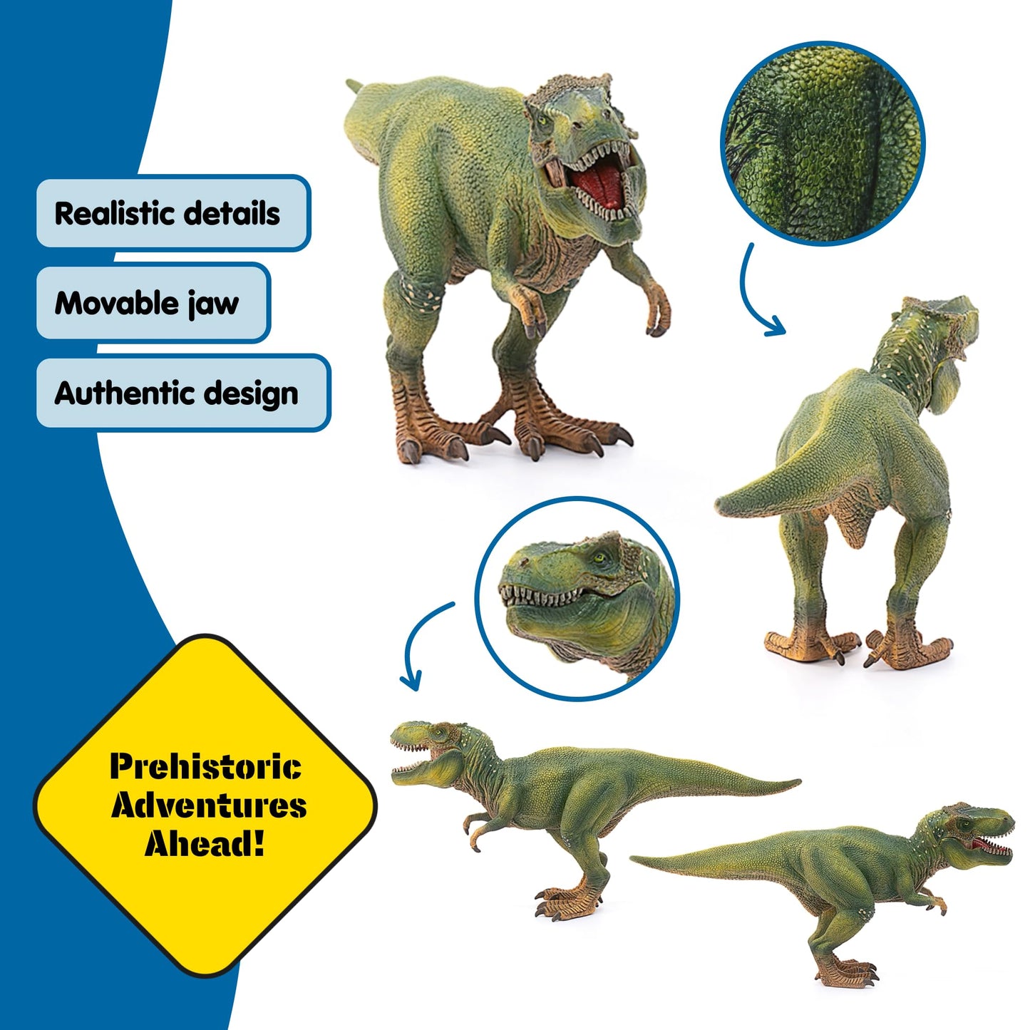 Schleich Dinosaurs T Rex 11-Inch Action Figure with Movable Jaw | Realistic Tyrannosaurus Rex Toy