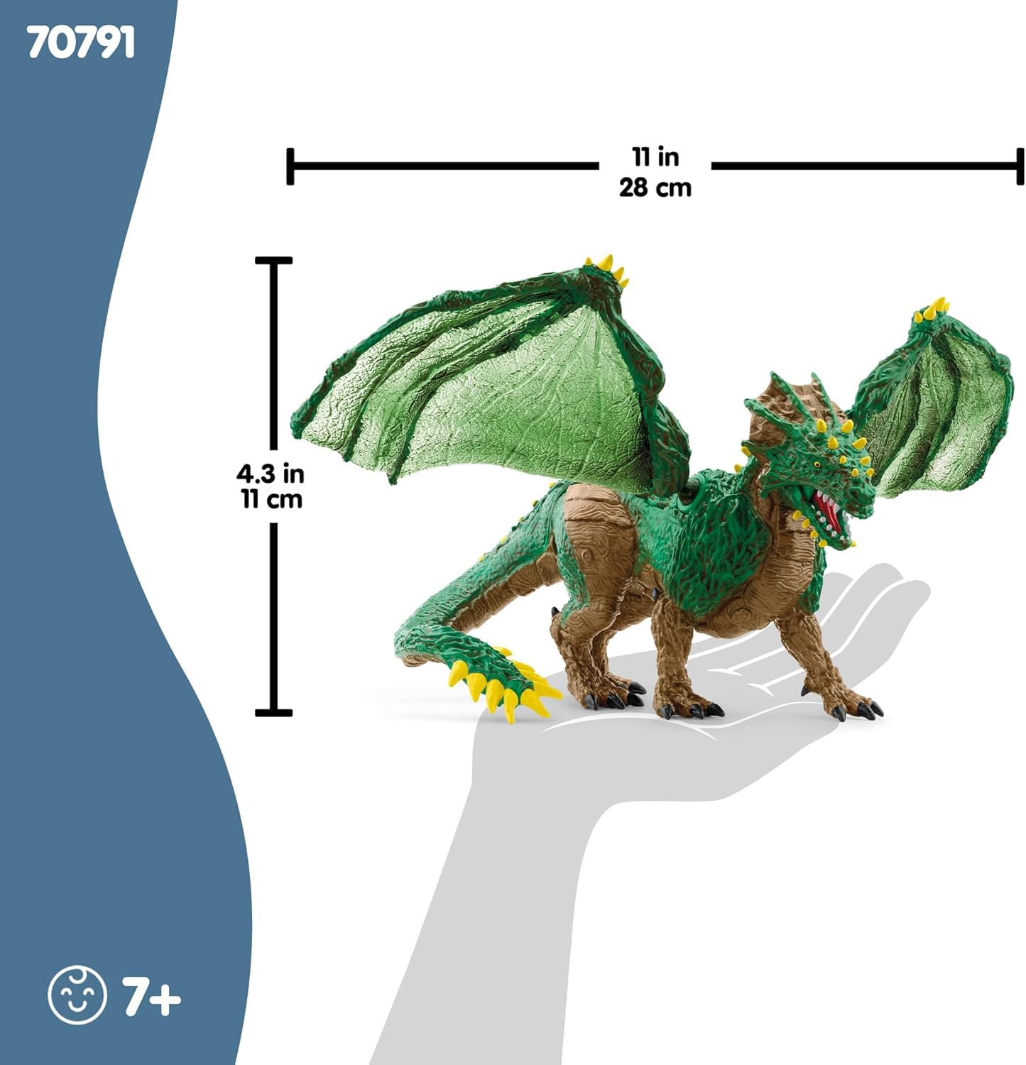 Schleich Eldrador Creatures Jungle Dragon – 11-Inch Moveable Wings Figure for Ages 7+ | 70791