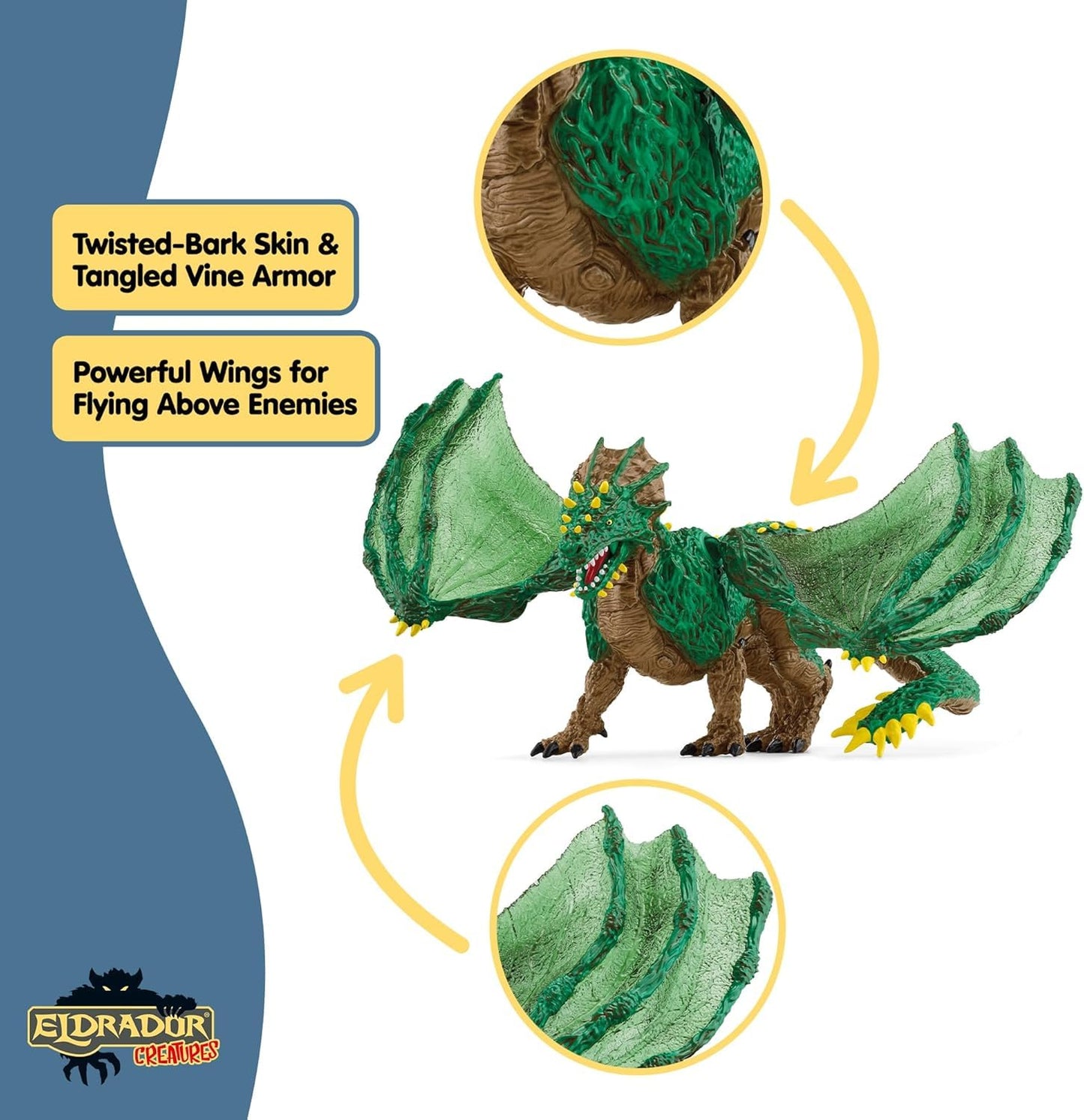Schleich Eldrador Creatures Jungle Dragon – 11-Inch Moveable Wings Figure for Ages 7+ | 70791
