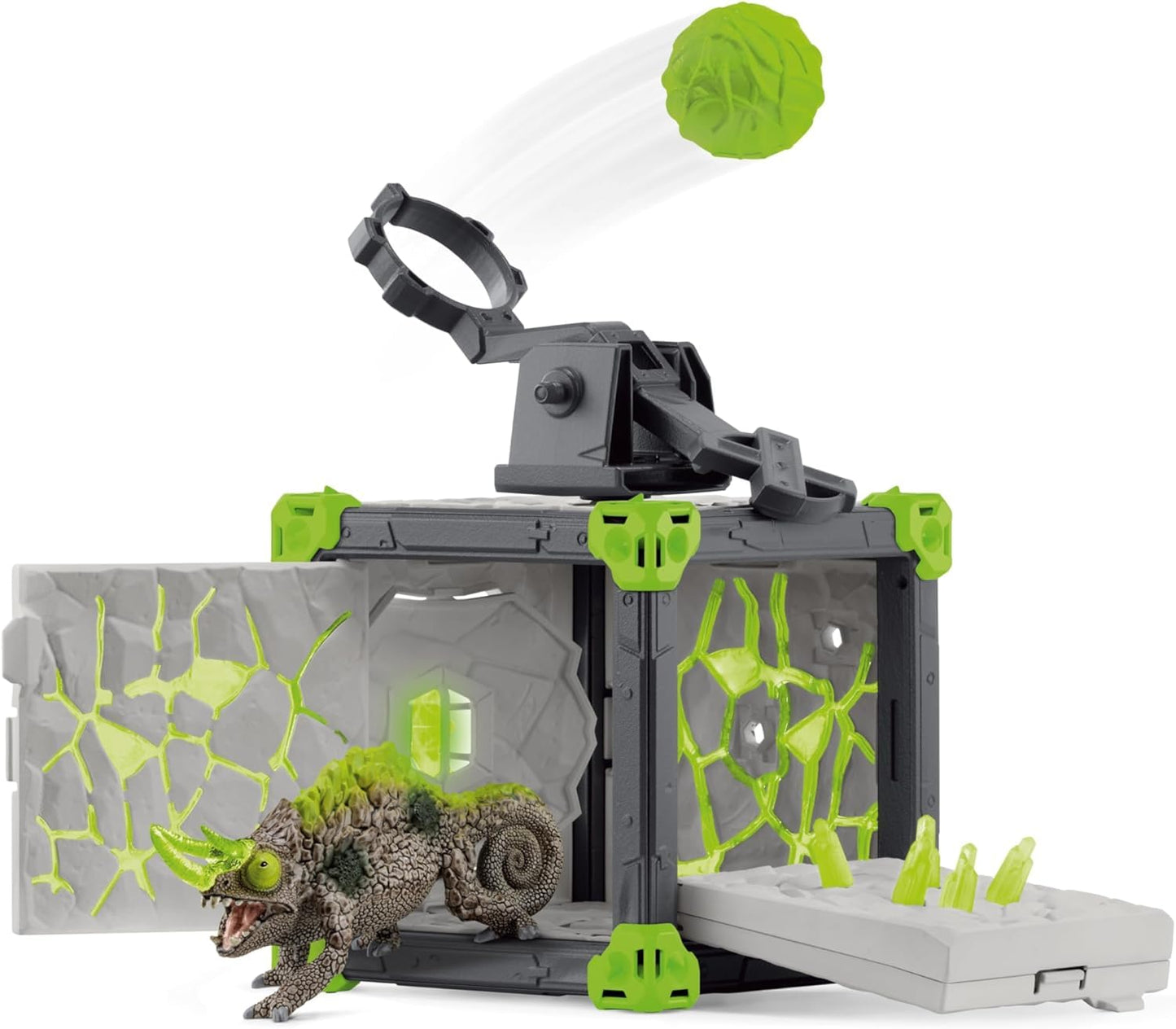 Schleich Eldrador Creatures Stone Battle Cave Playset – 34-Piece Chameleon Fortress
