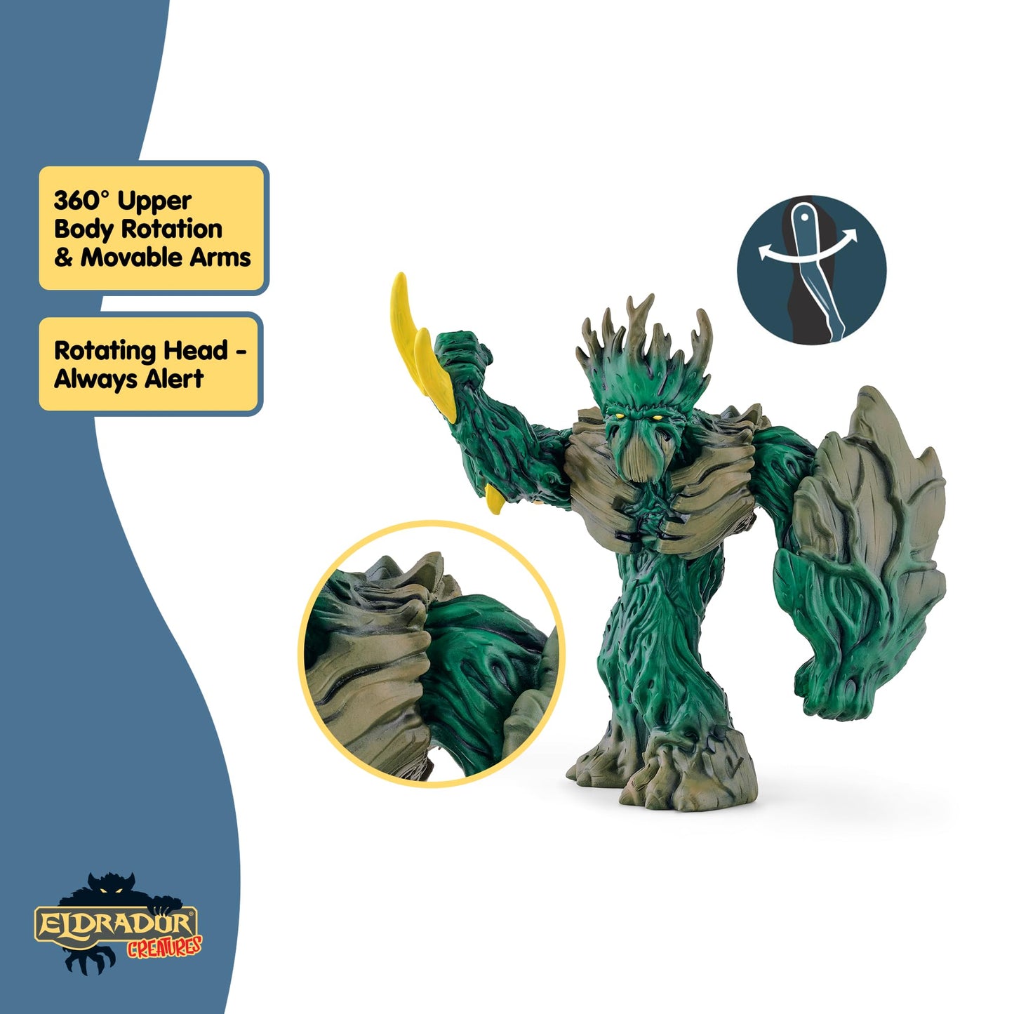 Schleich Eldrador Jungle Emperor – 6” Tree Beast with Movable Arms & Shield | 70151