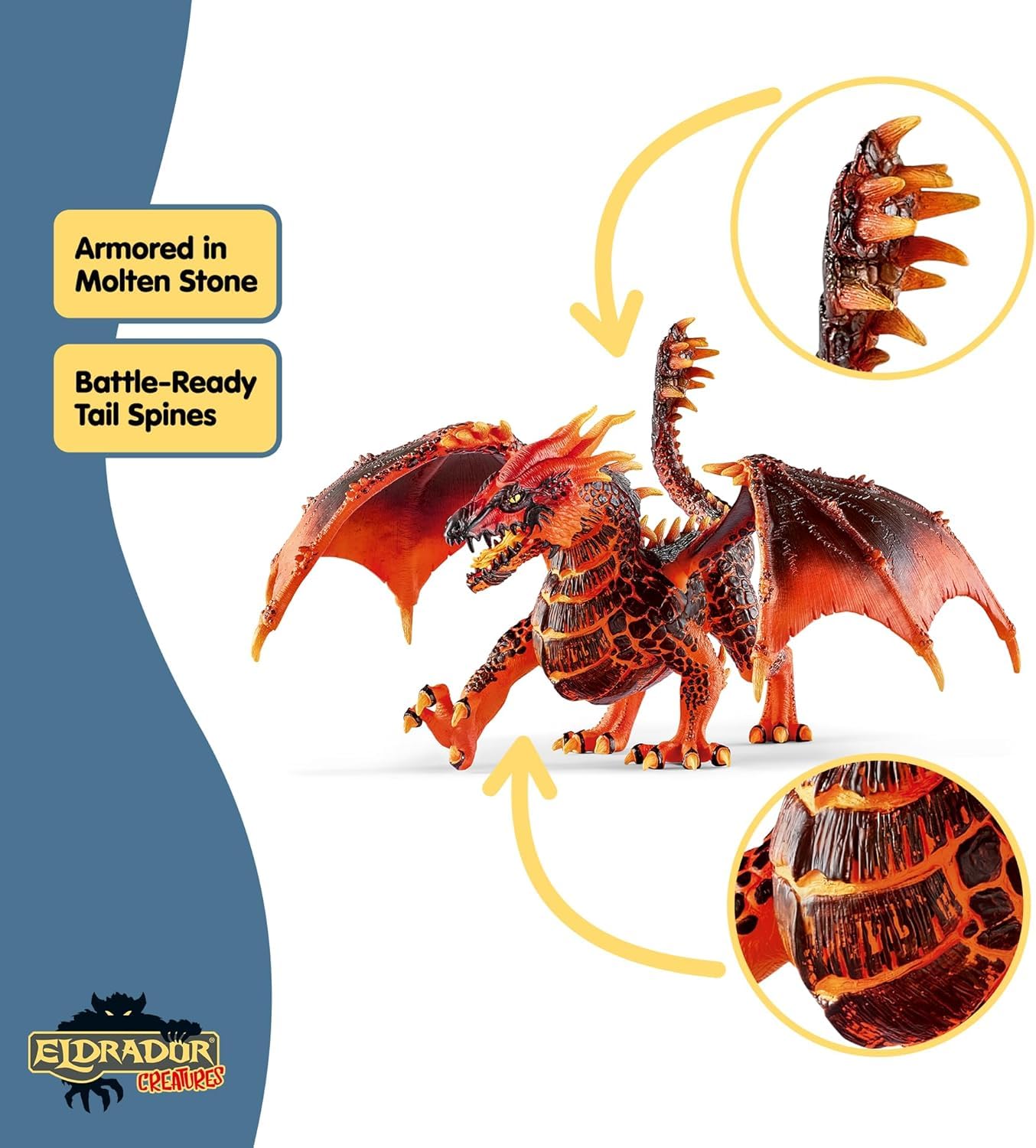 Schleich Eldrador Creatures Lava Dragon Toy – 8-Inch Moveable Wings Figure (70138)