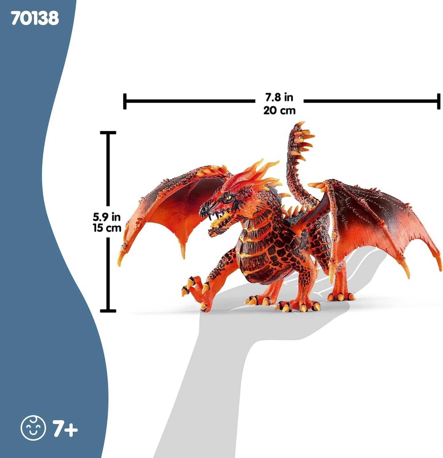 Schleich Eldrador Creatures Lava Dragon Toy – 8-Inch Moveable Wings Figure (70138)