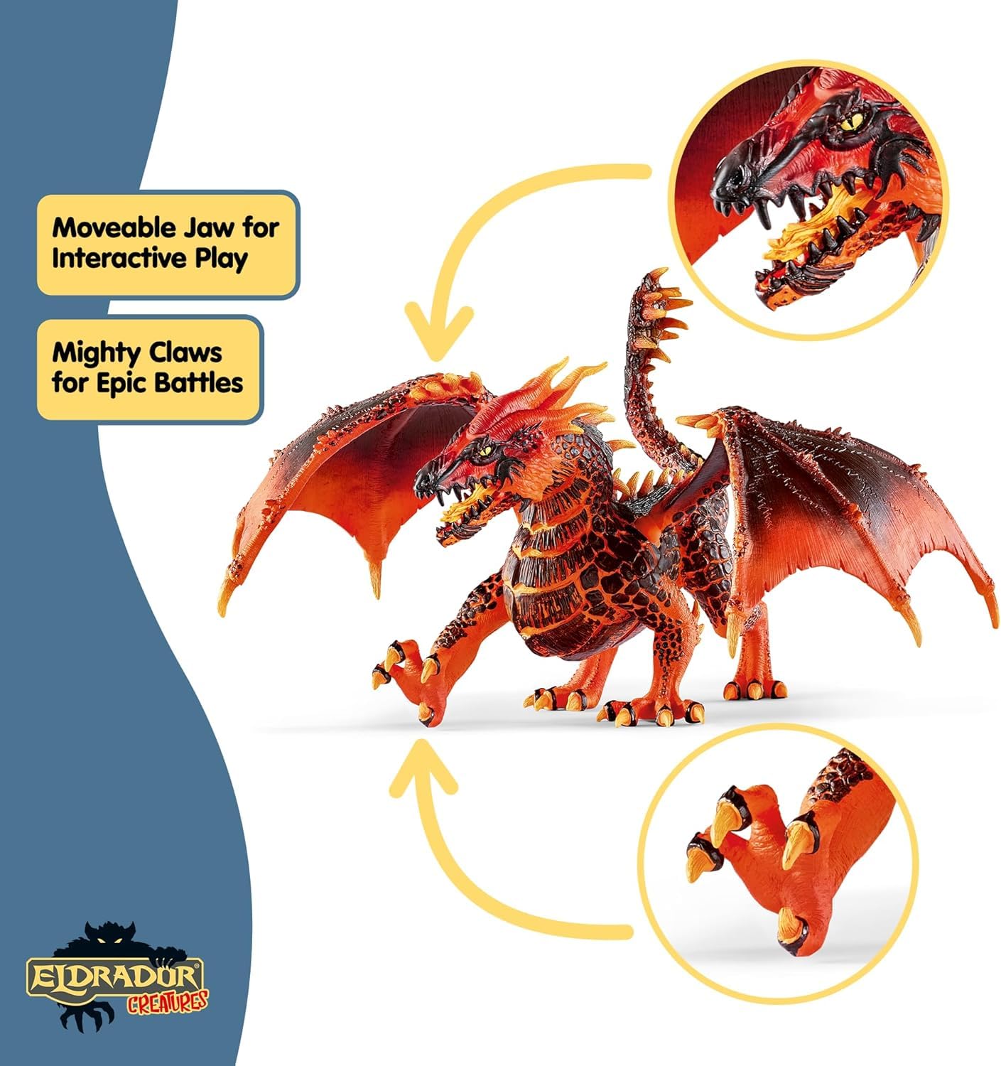 Schleich Eldrador Creatures Lava Dragon Toy – 8-Inch Moveable Wings Figure (70138)
