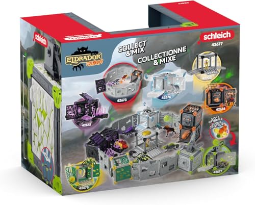 Schleich Eldrador Creatures Stone Battle Cave Playset – 34-Piece Chameleon Fortress