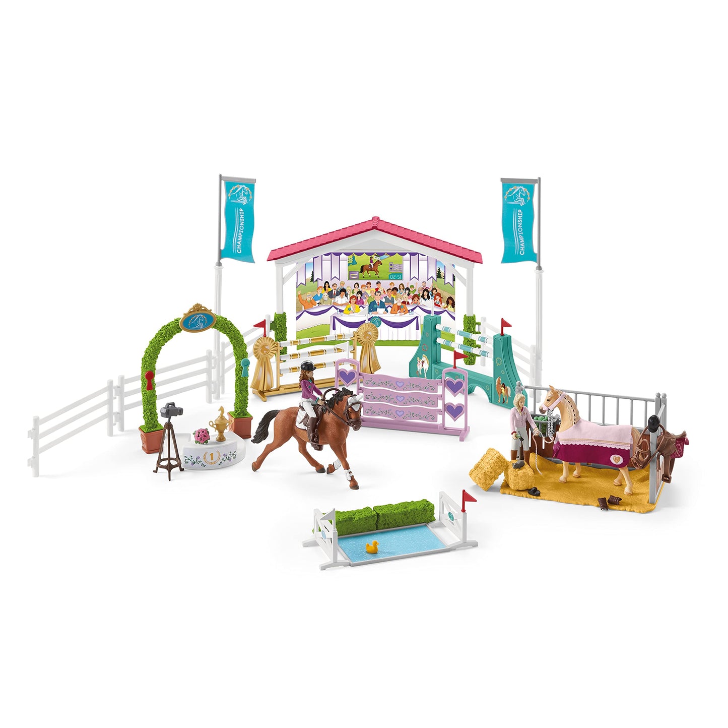 Schleich Horse Club Friendship Horse Tournament – 86-Piece Playset for Ages 5-12
