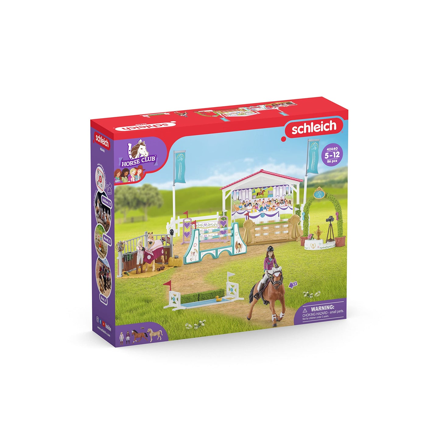 Schleich Horse Club 86-Piece Friendship Horse Tournament Playset – Arabian & Trakehner Mares + Dolls