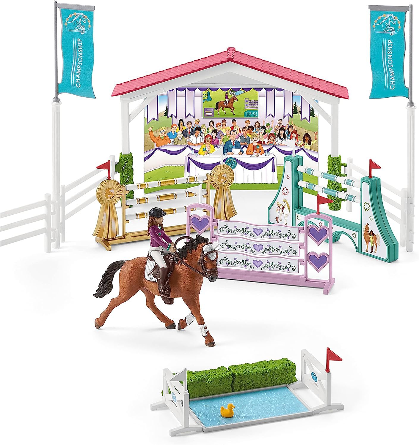 Schleich Horse Club 86-Piece Friendship Horse Tournament Playset – Arabian & Trakehner Mares + Dolls
