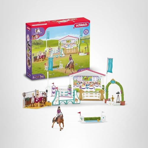 Schleich Horse Club 86-Piece Friendship Horse Tournament Playset – Arabian & Trakehner Mares + Dolls