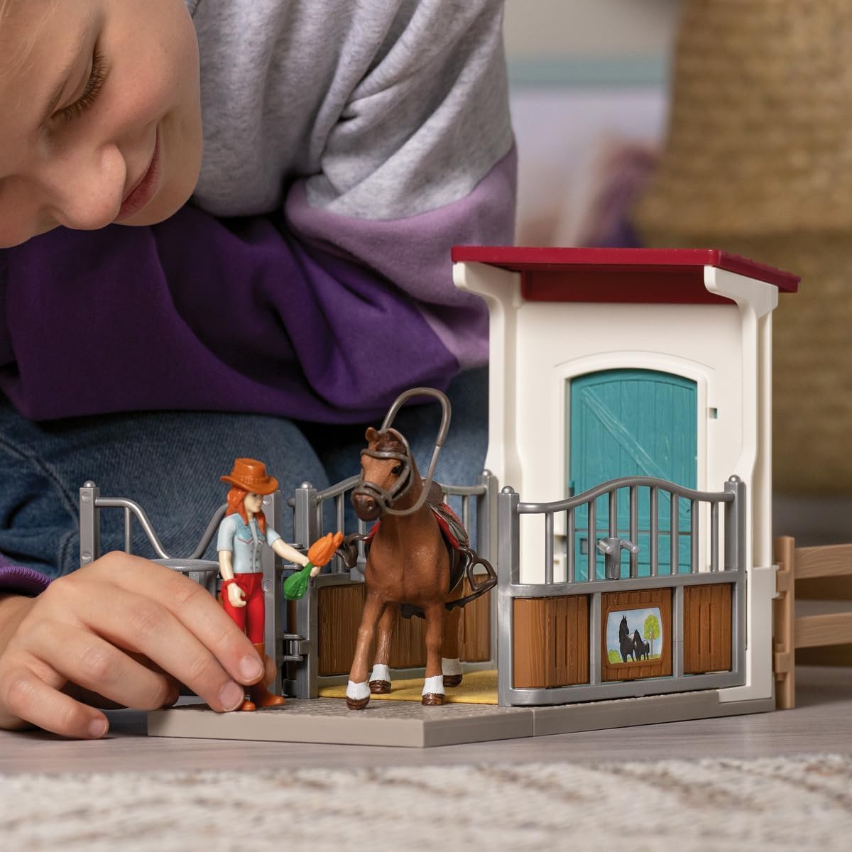 Schleich Horse Club Hannah & Cayenne Stable Playset – 25-Piece with Custom Name Tag