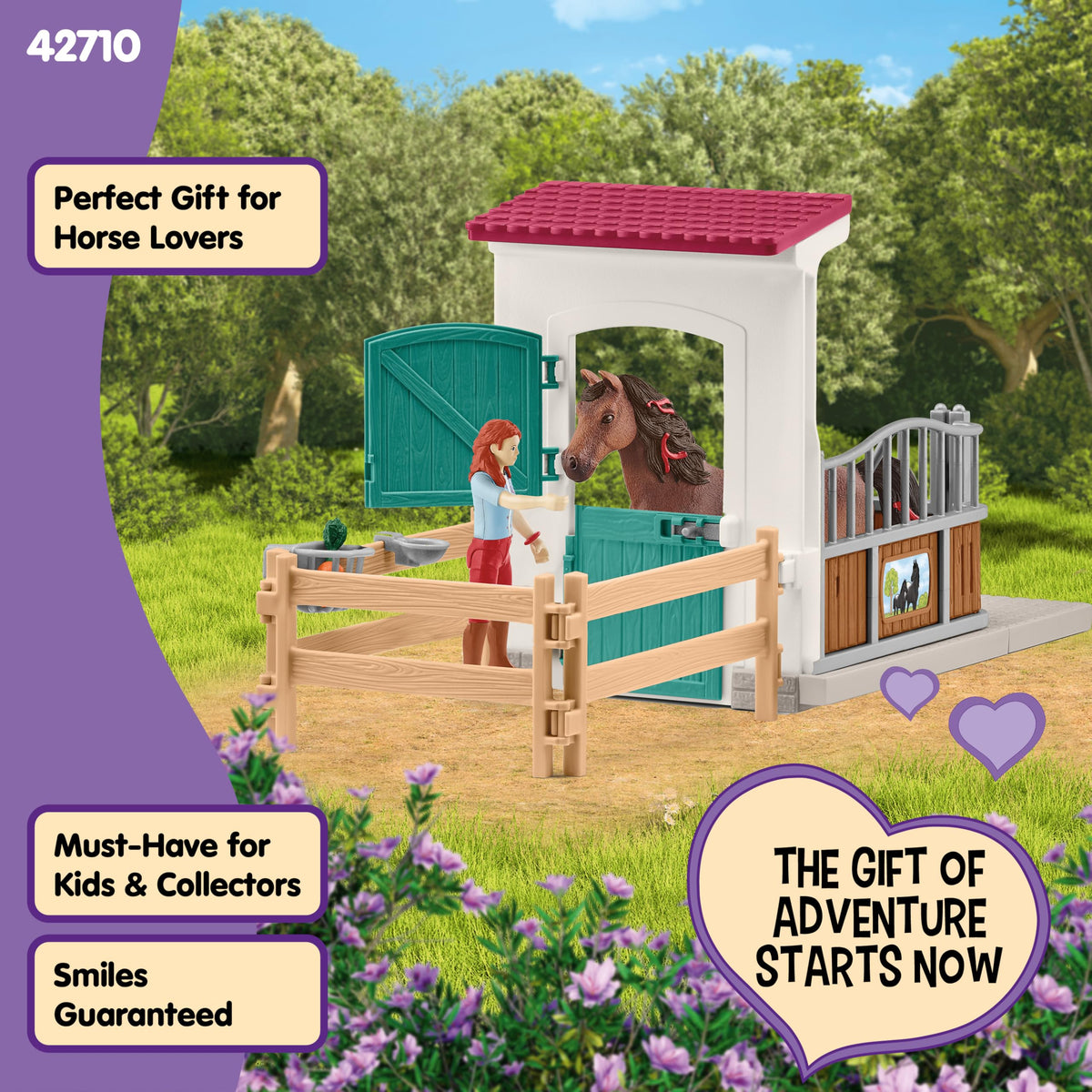 Schleich Horse Club Hannah & Cayenne Stable Playset – 25-Piece with Custom Name Tag