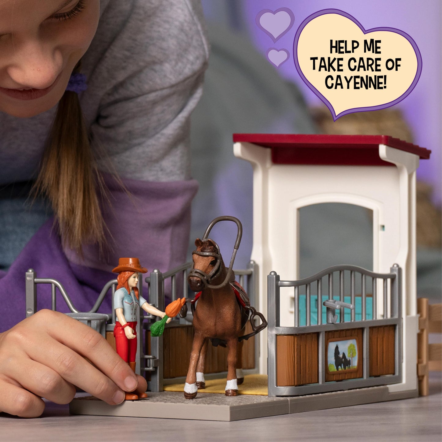 Schleich Horse Club Hannah & Cayenne Stable Playset – 25-Piece with Custom Name Tag