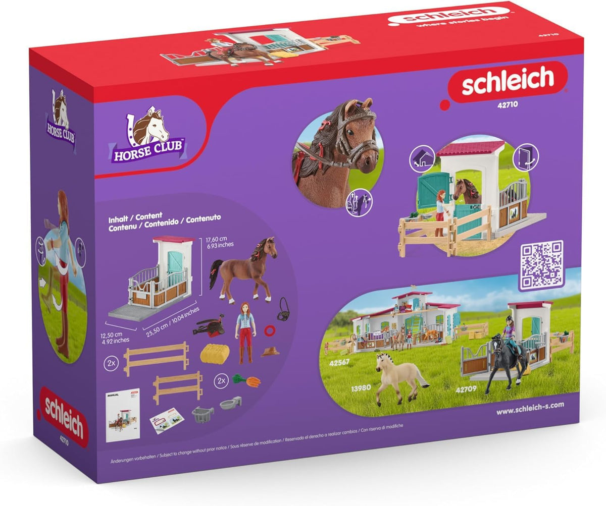 Schleich Horse Club Hannah & Cayenne Stable Playset – 25-Piece with Custom Name Tag