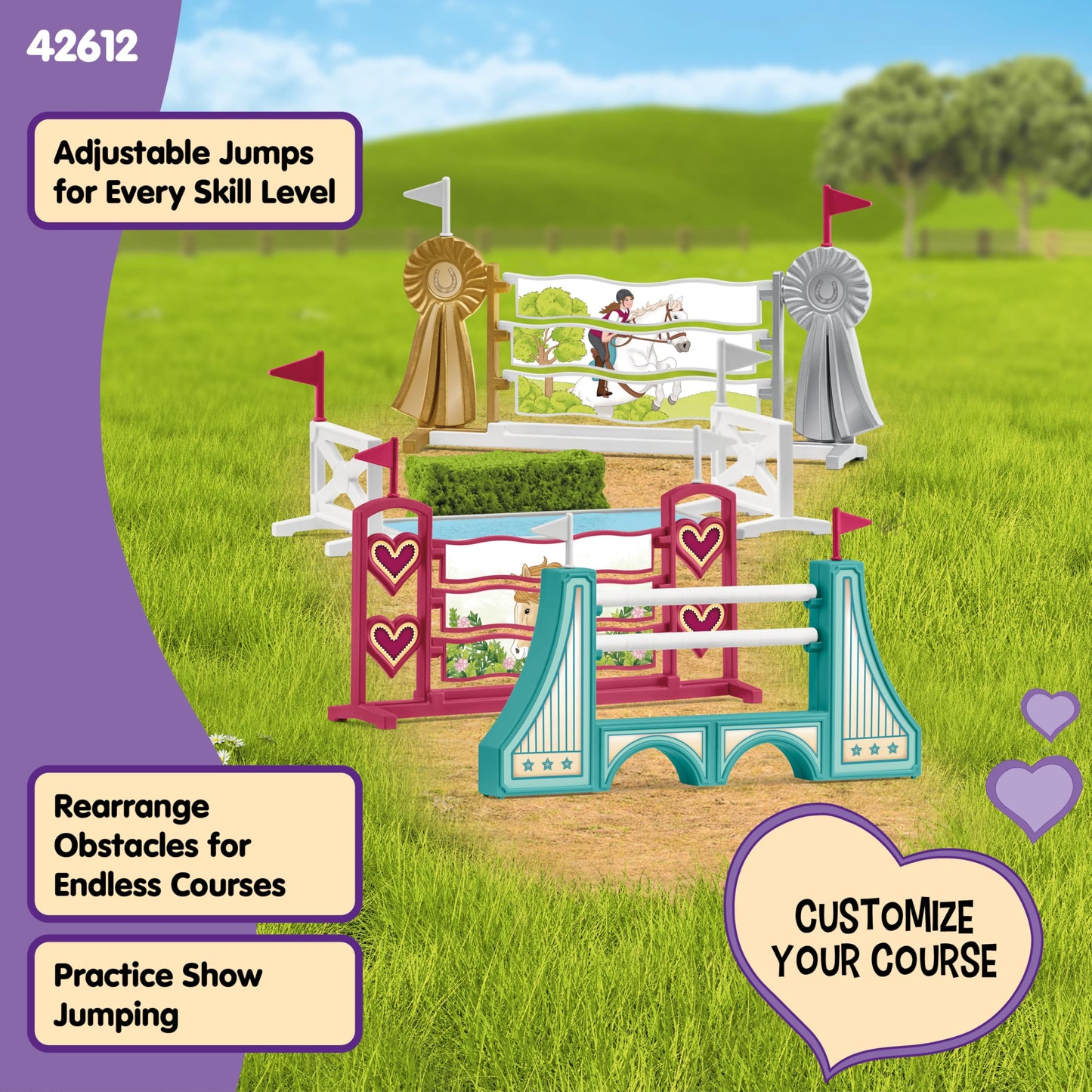 Schleich Horse Club Obstacle Accessory Set – Playsets for Horses, Ages 5+
