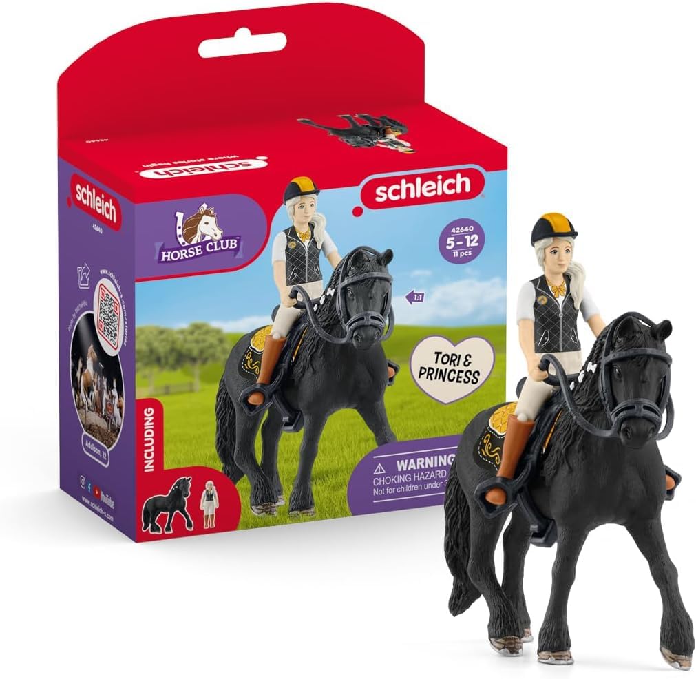 Schleich Horse Club 11pc Tori & Princess Playset – Horse & Rider Figurines (Ages 5+) 42640