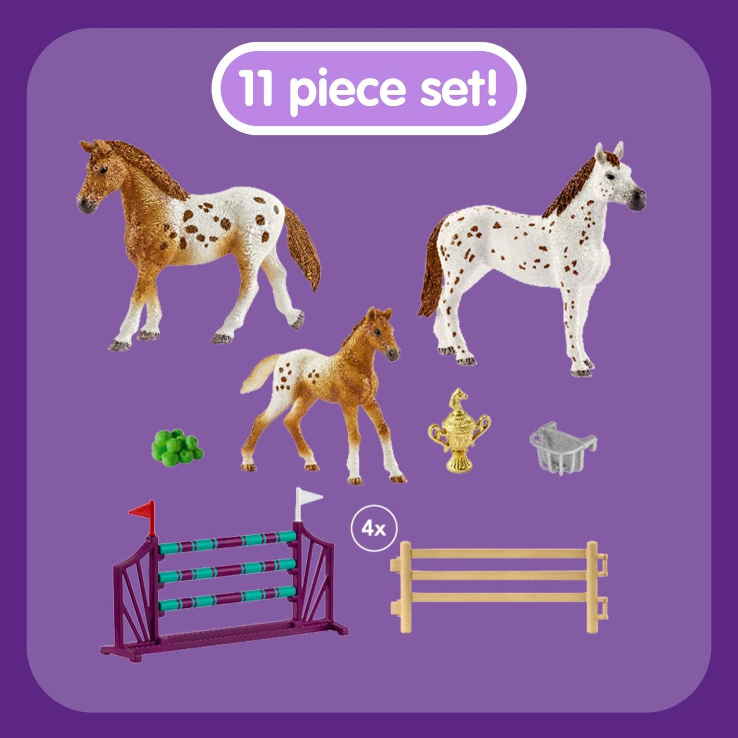 Schleich Horse Club: Lisa's Tournament Training with Appaloosas (11-Piece) – Ages 5+