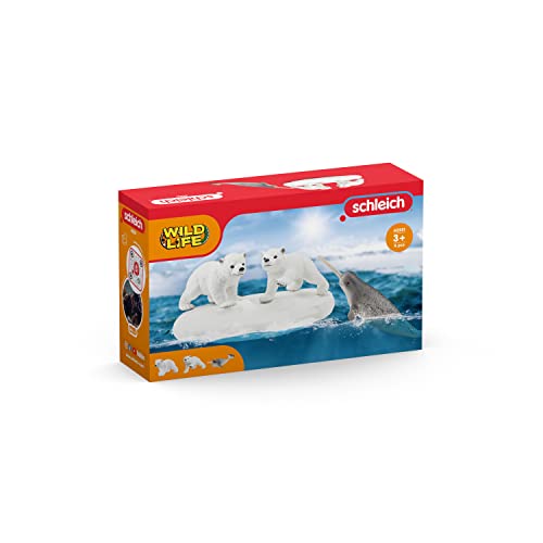 Schleich Wild Life Polar Playground 4-Piece Playset | Realistic Animals & Vehicles for Kids 3-8