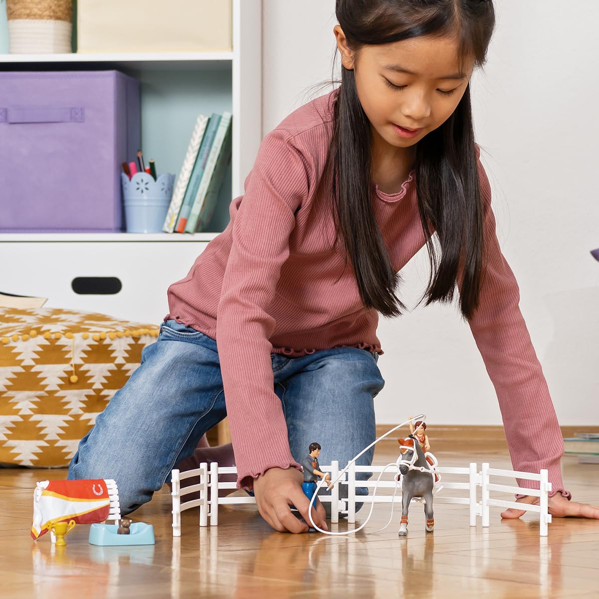 Schleich HORSE CLUB Mia's Vaulting Set – 18-Piece Horse Play Set for Kids 5-12