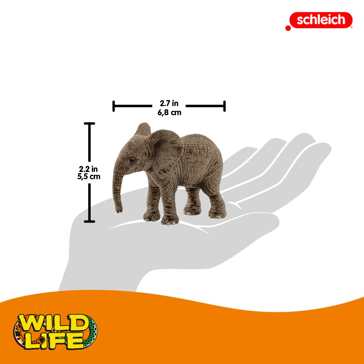 Schleich Wild Life African Elephant Calf Figurine – Realistic Animal Toy for Ages 3+