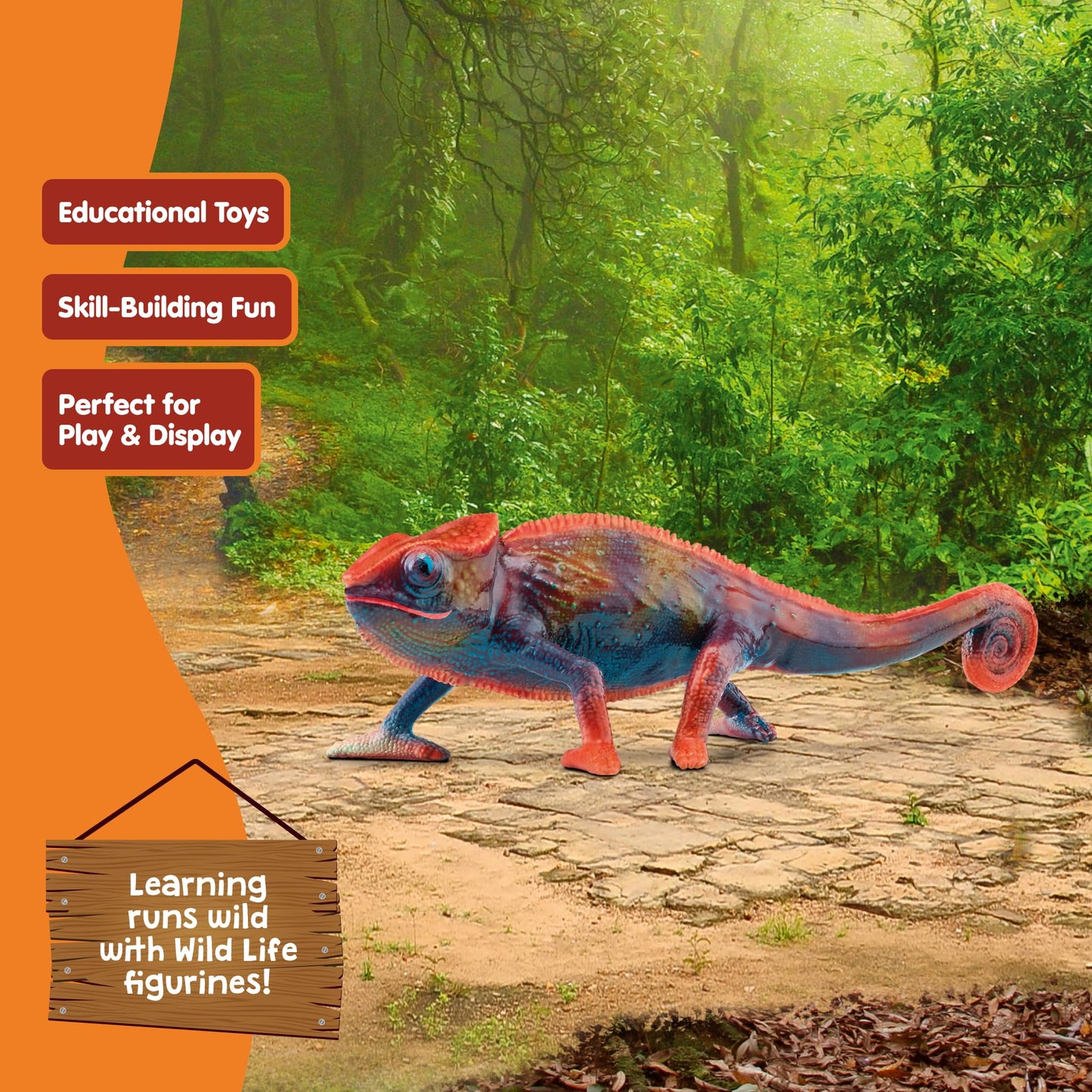 Schleich Wild Life Color-Changing Chameleon Figure – Realistic, Educational Toy for Kids 3+