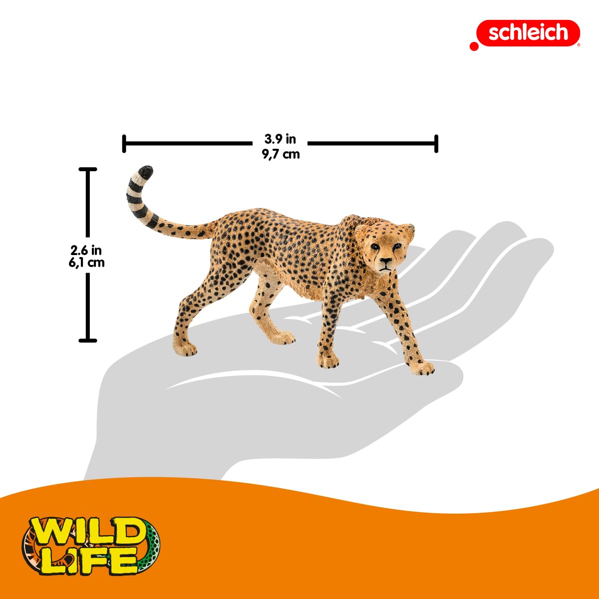 Schleich Wild Life Female Cheetah Figurine – Realistic Pretend Play for Kids 3+