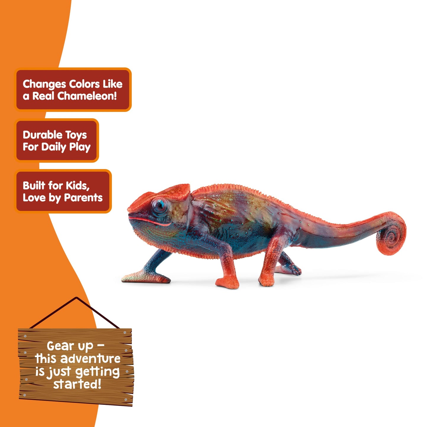 Schleich Wild Life Color-Changing Chameleon Figure – Realistic, Educational Toy for Kids 3+