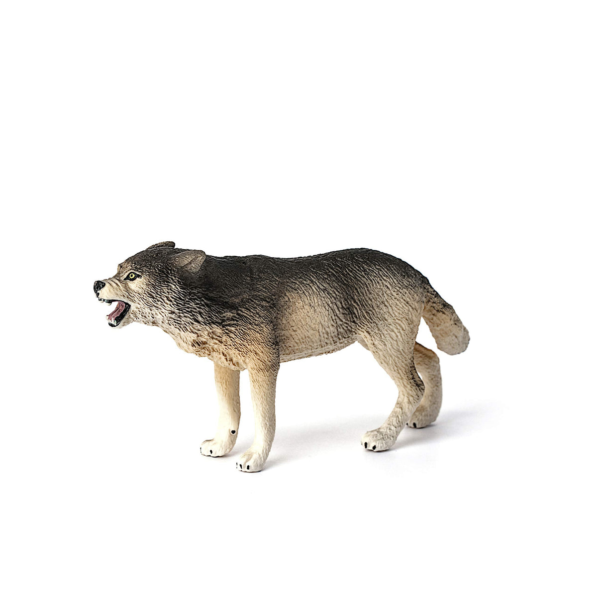 Schleich Wild Life Prowling Gray Wolf Figurine – Realistic Forest Animal Toy for Kids 3+