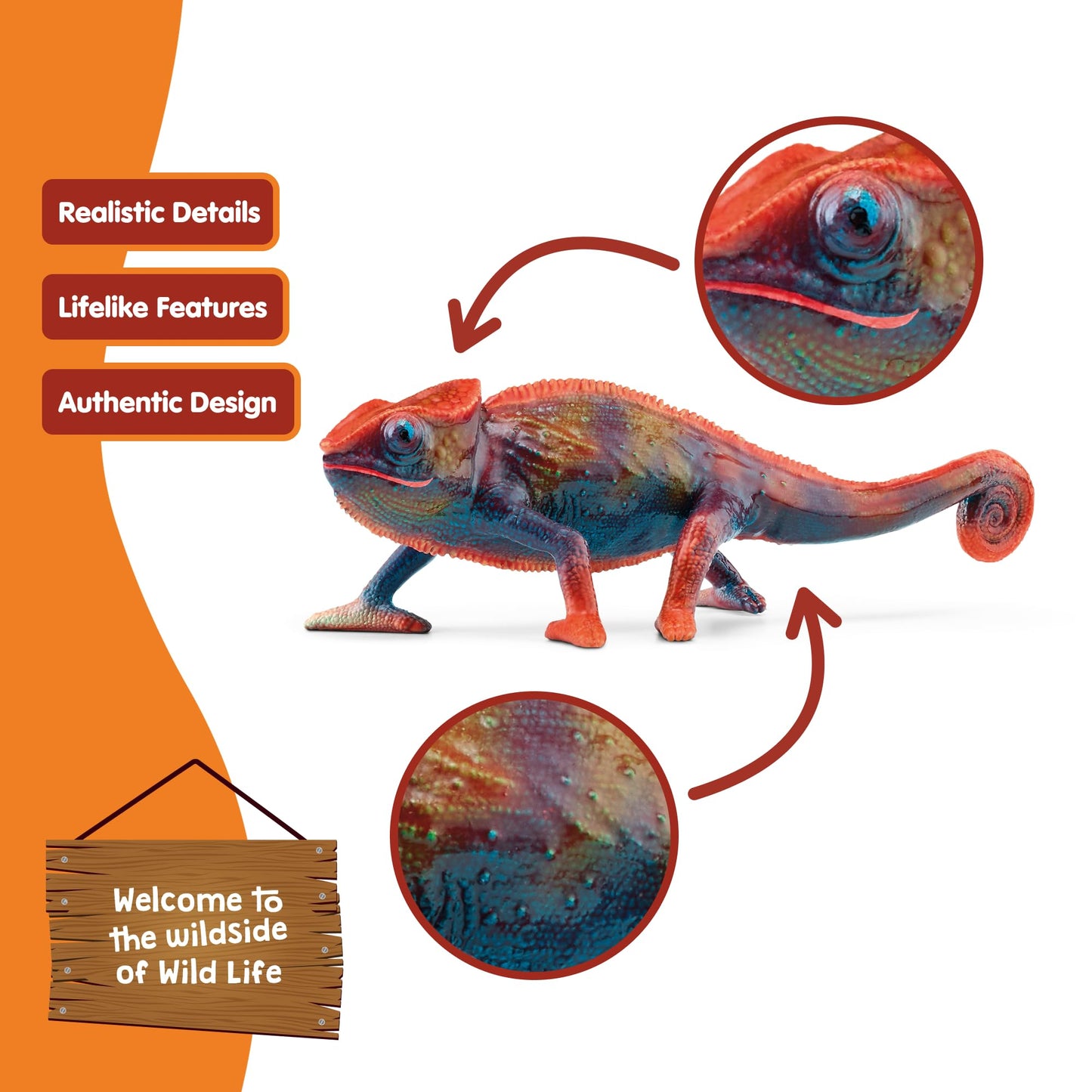 Schleich Wild Life Color-Changing Chameleon Figure – Realistic, Educational Toy for Kids 3+