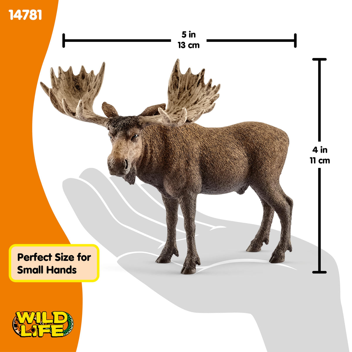 Schleich Wild Life Moose Bull Figurine – Realistic Animal Toy for Kids 3-8