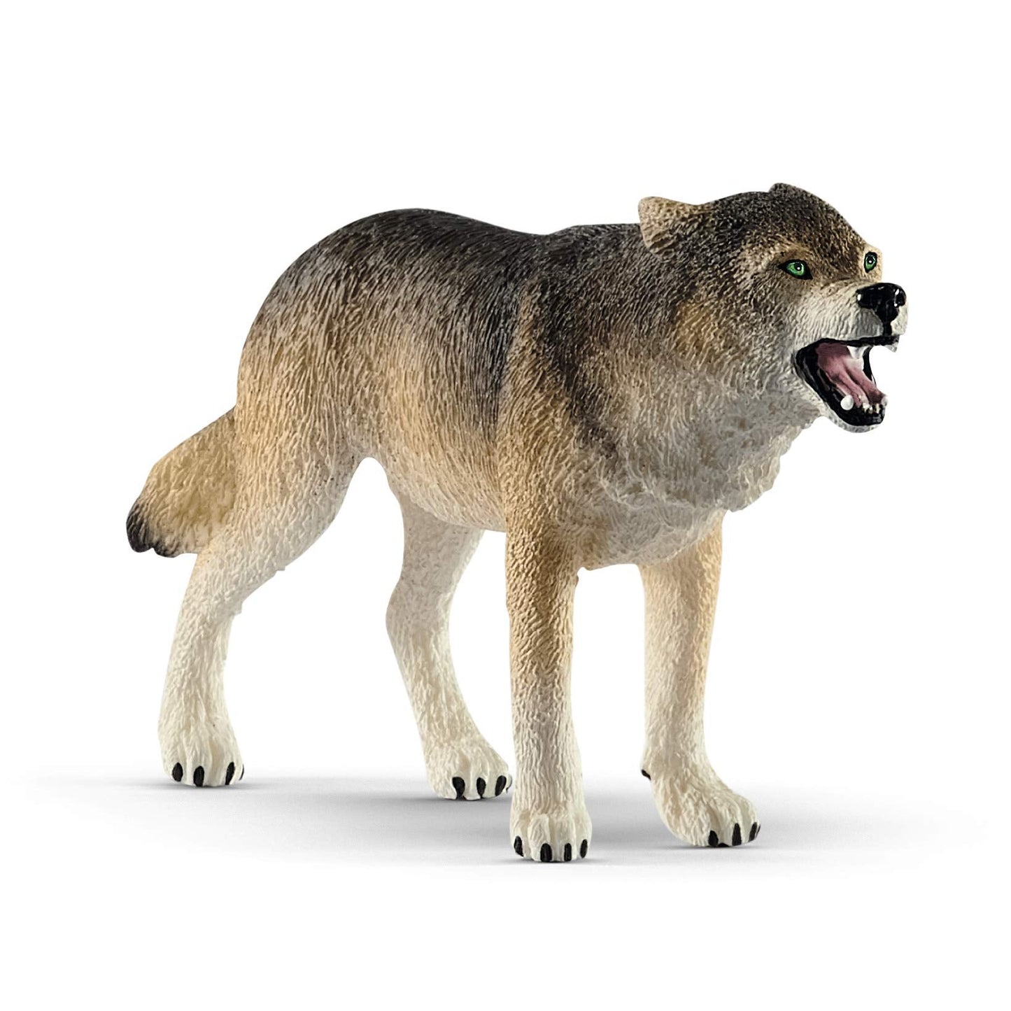 Schleich Wild Life Prowling Gray Wolf Figurine – Realistic Forest Animal Toy for Kids 3+