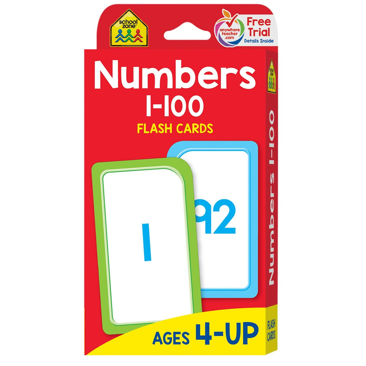 School Zone Numbers 1-100 Flash Cards | Counting Practice for Kids