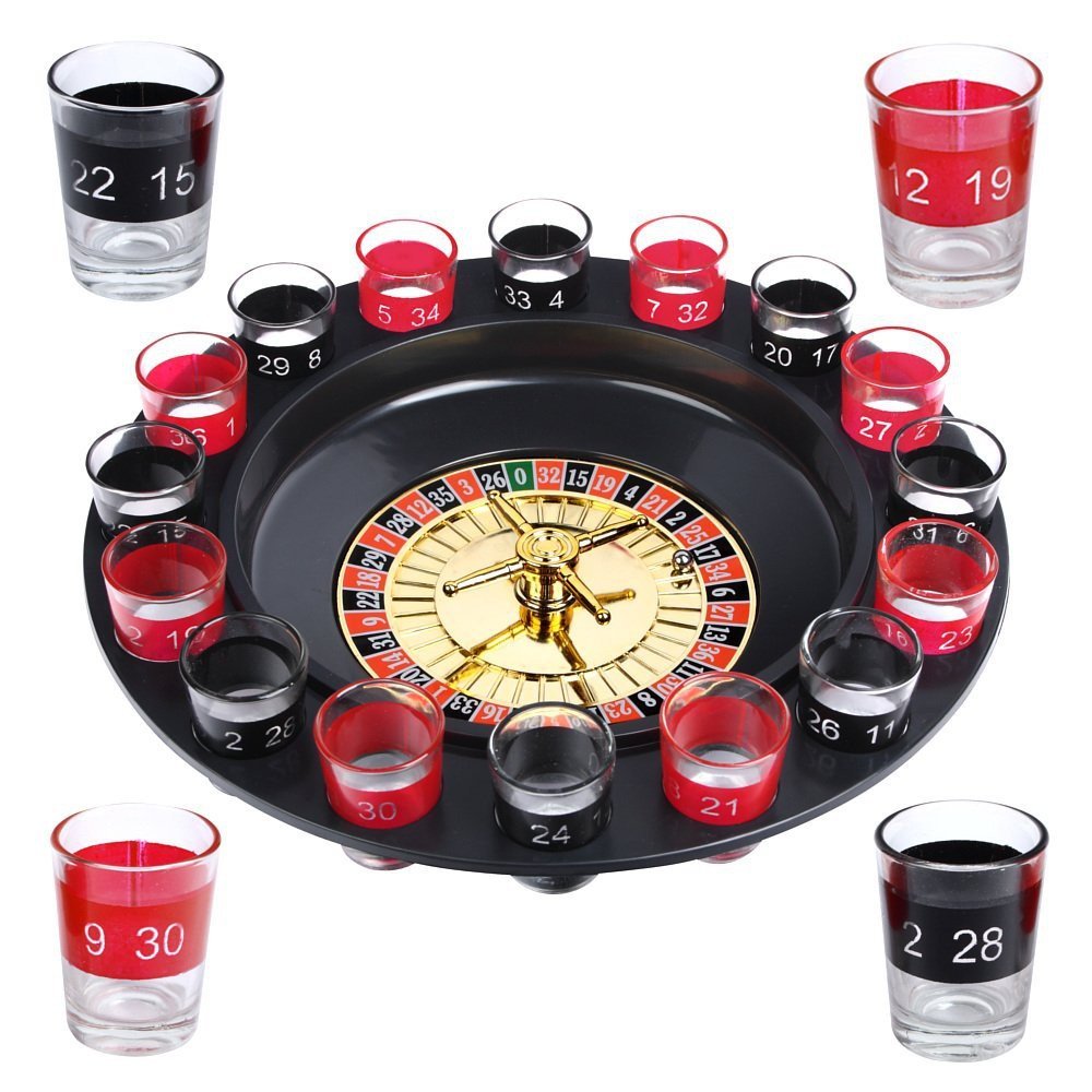 Schramm Evelots Drinking Shot Roulette Game – 16 Glasses Included – Casino Style