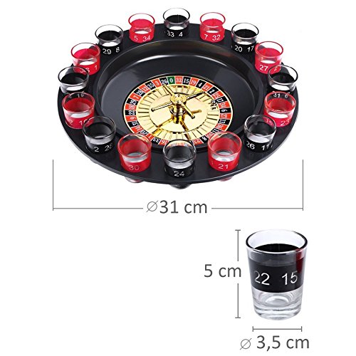 Schramm Evelots Drinking Shot Roulette Game – 16 Glasses Included – Casino Style