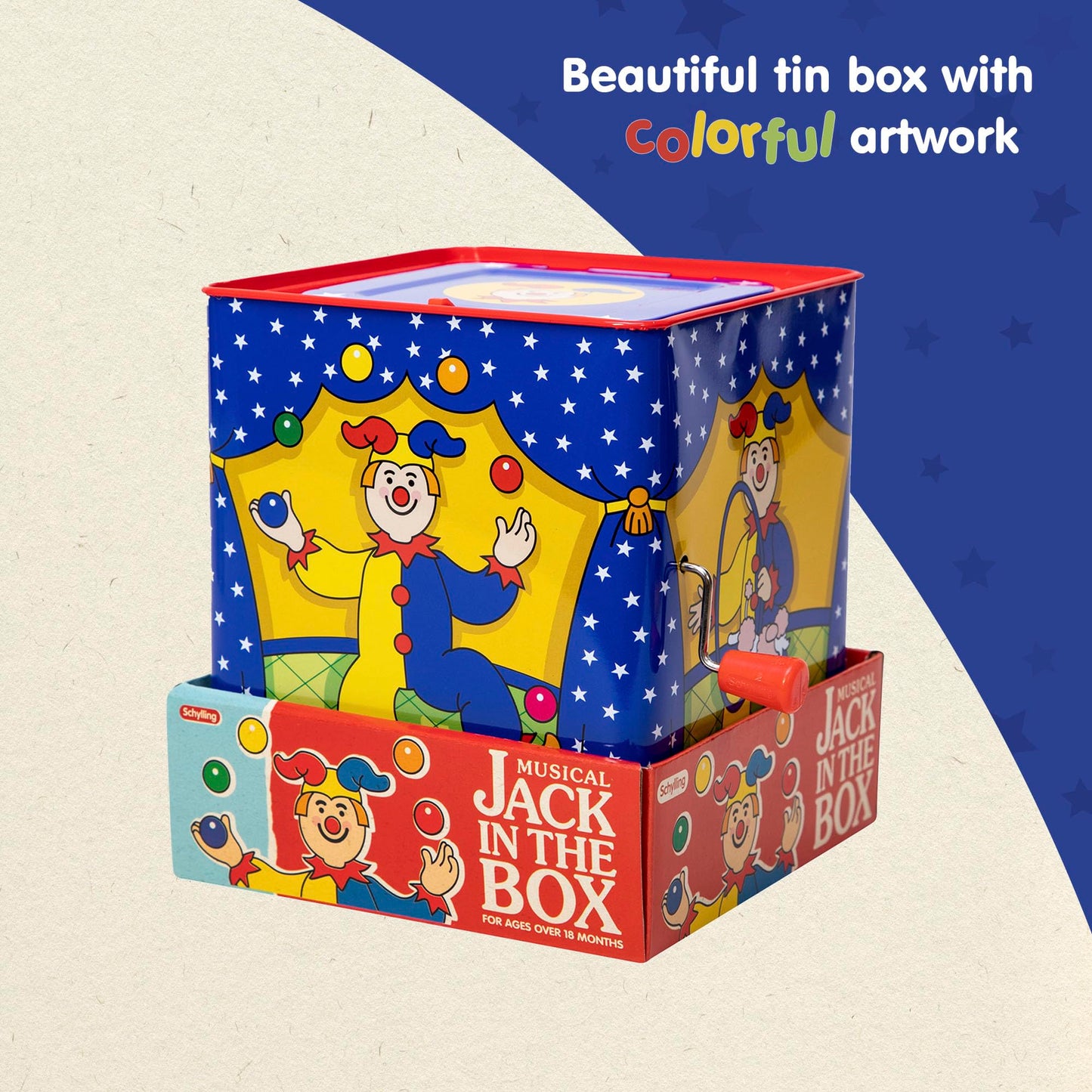 Schylling Jester Jack in the Box – Classic Tin Musical Toy for 18 Months+