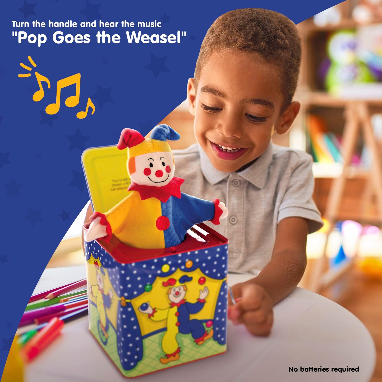 Schylling Jester Jack in the Box – Classic Tin Musical Toy for 18 Months+