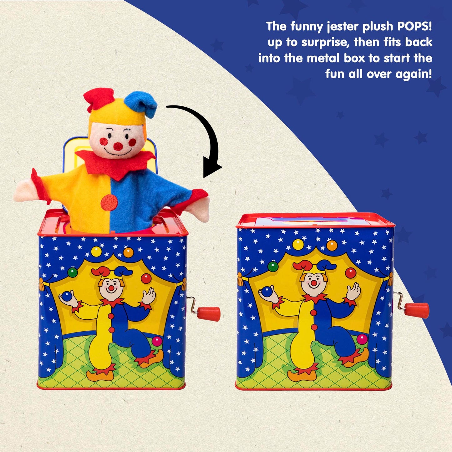 Schylling Jester Jack in the Box – Classic Tin Musical Toy for 18 Months+