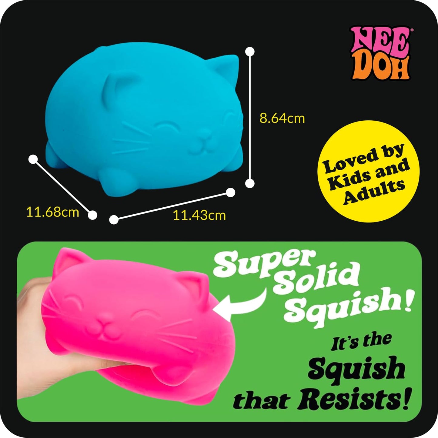 Schylling NeeDoh Super Cool Cat – Sensory Fidget Toy (Ages 3+)
