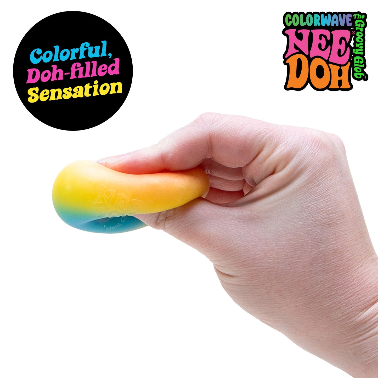Schylling NeeDoh Teenie Quad Squad 4 Pack – Sensory Squeeze Toys, 1.5-Inch Diameter, Colors May Vary