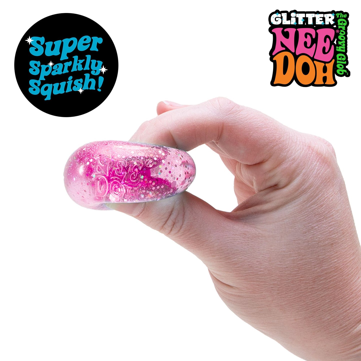 Schylling NeeDoh Teenie Quad Squad 4 Pack – Sensory Squeeze Toys, 1.5-Inch Diameter, Colors May Vary
