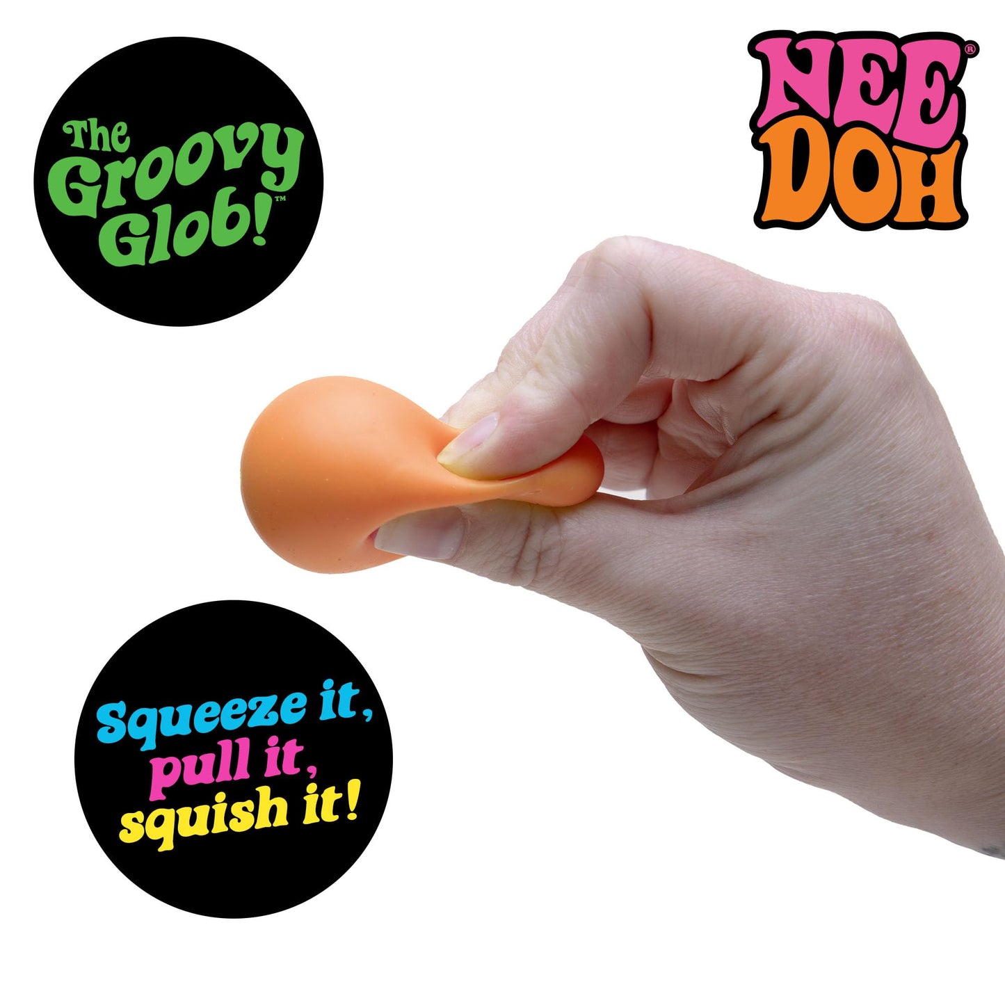 Schylling NeeDoh Teenie Quad Squad 4 Pack – Sensory Squeeze Toys, 1.5-Inch Diameter, Colors May Vary